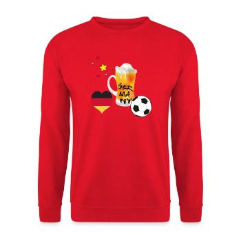 Fußballfan - Unisex Pullover - Rot - Vorne - Alina (178cm) & Michal (187cm)