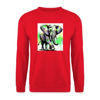 Elefant - Unisex Pullover - Rot - Vorne - Alina (178cm) & Michal (187cm)