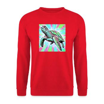 turtle - Unisex Sweatshirt - red - Front - Alina (178cm) & Michal (187cm)