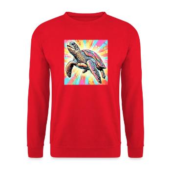 tortue - Sweat-shirt Unisexe - rouge - Devant - Alina (178cm) & Michal (187cm)