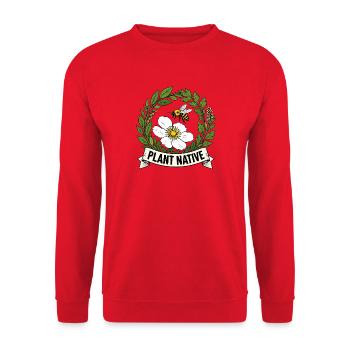 Plant Native Bee and Coneflower Pollinator Garden - Unisex Sweatshirt - red - Front - Alina (178cm) & Michal (187cm)