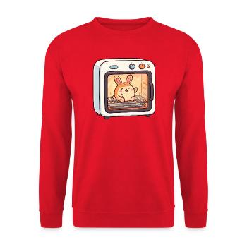 Pregnant woman in a bun in the oven – funny sw - Unisex Sweatshirt - red - Front - Alina (178cm) & Michal (187cm)