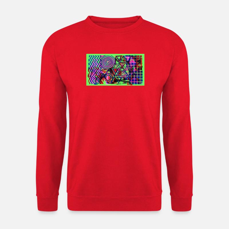 Neon Geometry Chaos - Unisex Sweatshirt - red