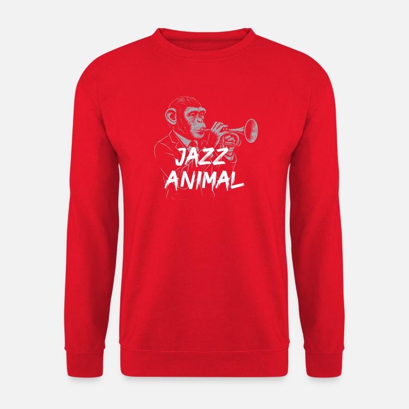 Jazz Animal Monkey Trumpet - Unisex Sweatshirt - red