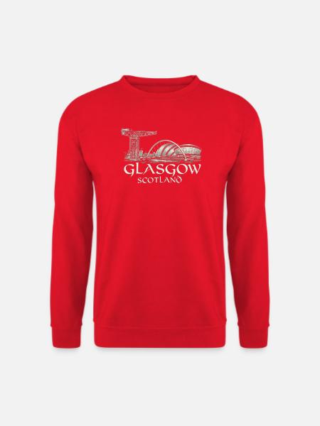 Glasgow Skyline-Emblem - Unisex Pullover - Rot