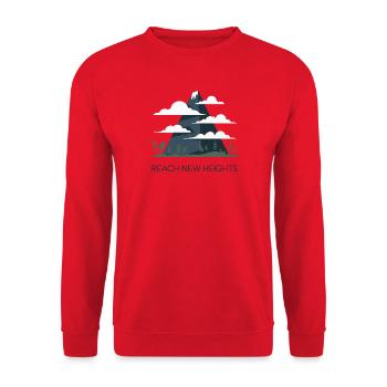 Reach New Heights Mountain Graphic - Unisex Sweatshirt - red - Front - Alina (178cm) & Michal (187cm)