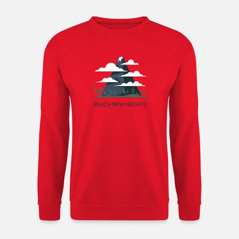 Graphique Reach New Heights Mountain - Sweat-shirt Unisexe - rouge