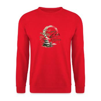 Zen im Grünen - Unisex Pullover - Rot - Vorne - Alina (178cm) & Michal (187cm)