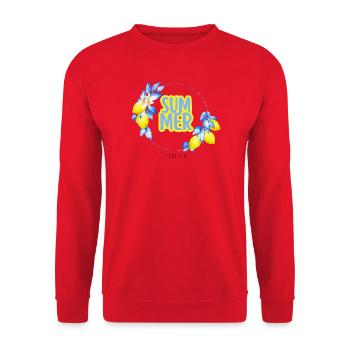 Sommer Zitronen Kreis - Unisex Pullover - Rot - Vorne - Alina (178cm) & Michal (187cm)