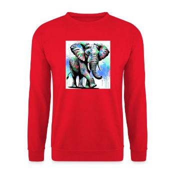 Elefant - Unisex Pullover - Rot - Vorne - Alina (178cm) & Michal (187cm)