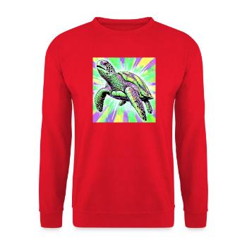 tortue - Sweat-shirt Unisexe - rouge - Devant - Alina (178cm) & Michal (187cm)