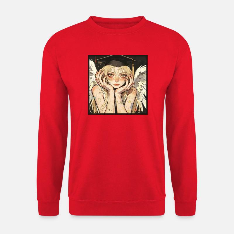 Graduation Angel Winged  - Unisex Sweatshirt - red