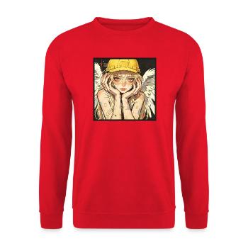 Ouvrier Ailé, Rêveur - Sweat-shirt Unisexe - rouge - Devant - Alina (178cm) & Michal (187cm)