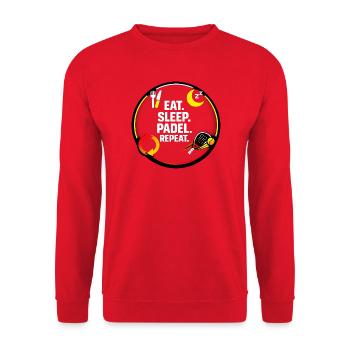 Eat Sleep Padel Repeat - Unisex Pullover - Rot - Vorne - Alina (178cm) & Michal (187cm)