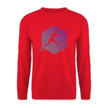 Padel Accessories Gift for Padel for Beginners Fans - Unisex Sweatshirt - red - Front - Alina (178cm) & Michal (187cm)