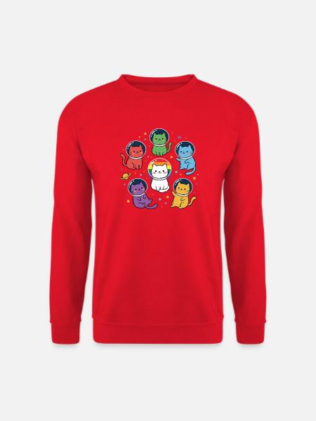 Pride-Monat LGBT – Rainbow Space Cats - Unisex Pullover - Rot
