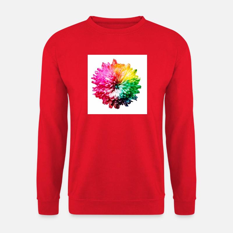 Regenbogen Blüte Explosion - Unisex Pullover - Rot