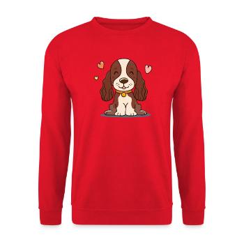 Puppy with fuzzy ears (chibi comic) - Unisex Sweatshirt - red - Front - Alina (178cm) & Michal (187cm)