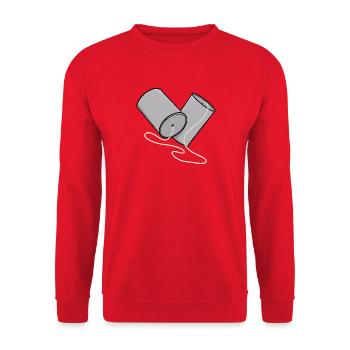 Tin Can Phone Nostalgia - Unisex Sweatshirt - red - Front - Alina (178cm) & Michal (187cm)