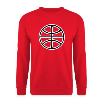 Stilisches Basketball Design - Unisex Pullover - Rot - Vorne - Alina (178cm) & Michal (187cm)