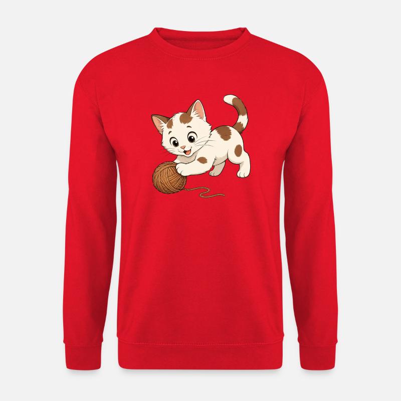 Kätzchen spielt - Unisex Pullover - Rot