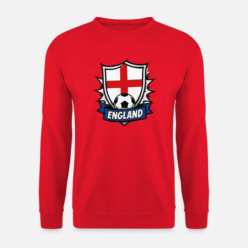 England Shield Flagge und Ball - Unisex Pullover - Rot