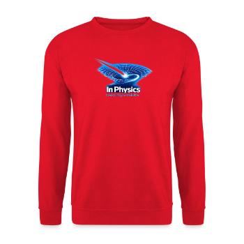 Alles ist Relativ – In Physics Design - Unisex Pullover - Rot - Vorne - Alina (178cm) & Michal (187cm)