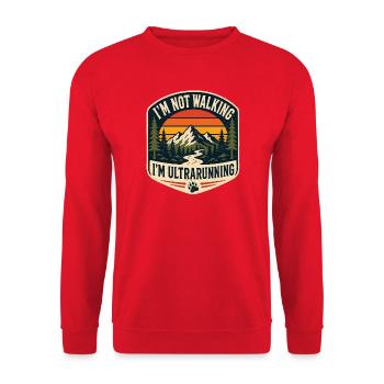 Ich gehe nicht spazieren, ich mache UltraRunning - Unisex Pullover - Rot - Vorne - Alina (178cm) & Michal (187cm)