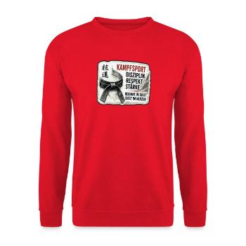 Kampfsport – Disziplin und Stärke - Unisex Pullover - Rot - Vorne - Alina (178cm) & Michal (187cm)