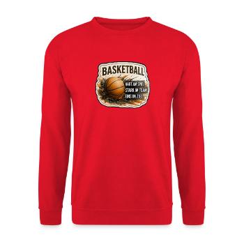 Basketball – Stark im Team - Unisex Pullover - Rot - Vorne - Alina (178cm) & Michal (187cm)