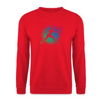 Padel Ausrüstung Geschenkidee für Padel Bälle Fans - Unisex Pullover - Rot - Vorne - Alina (178cm) & Michal (187cm)
