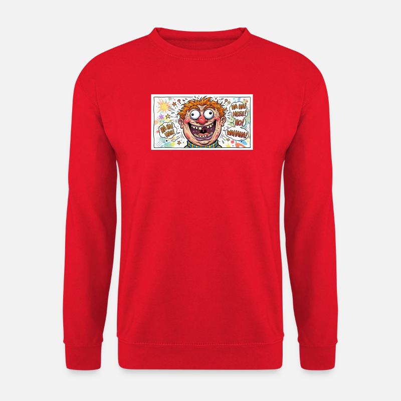 Kunterbuntes Cartoongesicht - Unisex Pullover - Rot