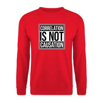 Correlation Is Not Causation Nerd Science - Unisex Sweatshirt - red - Front - Alina (178cm) & Michal (187cm)