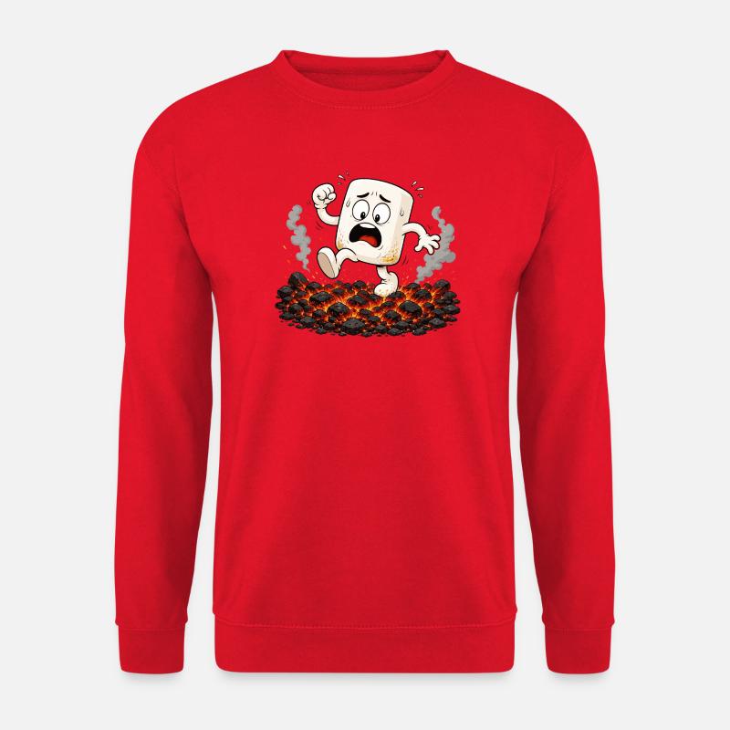 Marshmallow walks over glowing coals - Unisex Sweatshirt - red