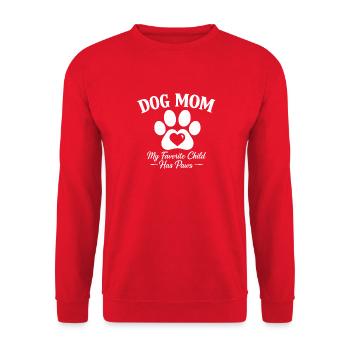 Hundemama und Pfotenherz - Unisex Pullover - Rot - Vorne - Alina (178cm) & Michal (187cm)