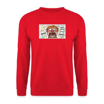 Caricature de la faim : Look explosif de dessin animé - Sweat-shirt Unisexe - rouge - Devant - Alina (178cm) & Michal (187cm)