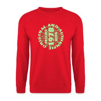 1978 - Sweat-shirt Unisexe - rouge - Devant - Alina (178cm) & Michal (187cm)