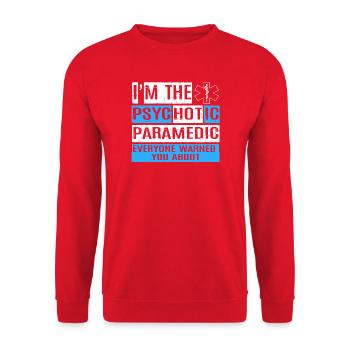 Paramedic - Unisex Sweatshirt - red - Front - Alina (178cm) & Michal (187cm)