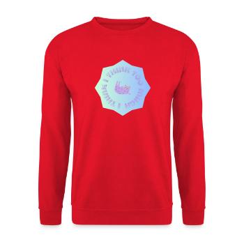 I think too much #1 - Unisex Sweatshirt - red - Front - Alina (178cm) & Michal (187cm)