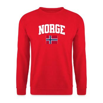 Norway Football Lover Retro Sports Design - Unisex Sweatshirt - red - Front - Alina (178cm) & Michal (187cm)