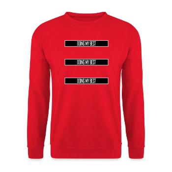 Doing My Best Lustig Ehrlich Motivational Spruch - Unisex Pullover - Rot - Vorne - Alina (178cm) & Michal (187cm)