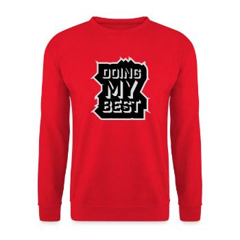 Doing My Best Lustig Ehrlich Motivational Spruch - Unisex Pullover - Rot - Vorne - Alina (178cm) & Michal (187cm)