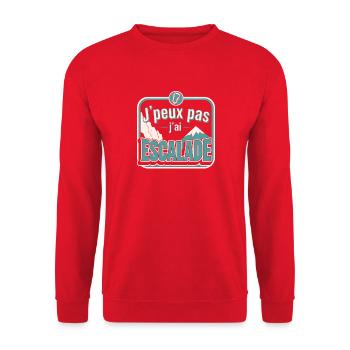 J'peux pas j'ai Escalade - Sweat-shirt Unisexe - rouge - Devant - Alina (178cm) & Michal (187cm)