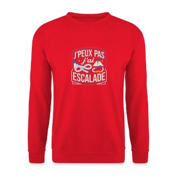J’peux pas j’ai escalade – humour - Sweat-shirt Unisexe - rouge - Devant - Alina (178cm) & Michal (187cm)