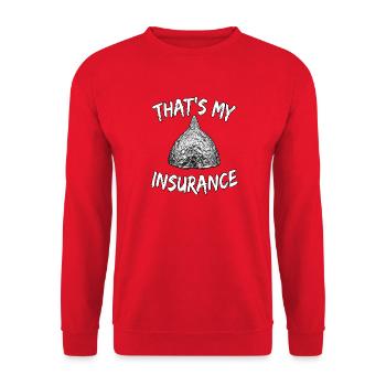 Free Insurance - Unisex Pullover - Rot - Vorne - Alina (178cm) & Michal (187cm)