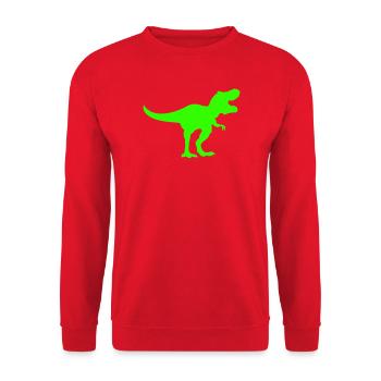 Green Dino Rex Silhouette - Unisex Sweatshirt - red - Front - Alina (178cm) & Michal (187cm)