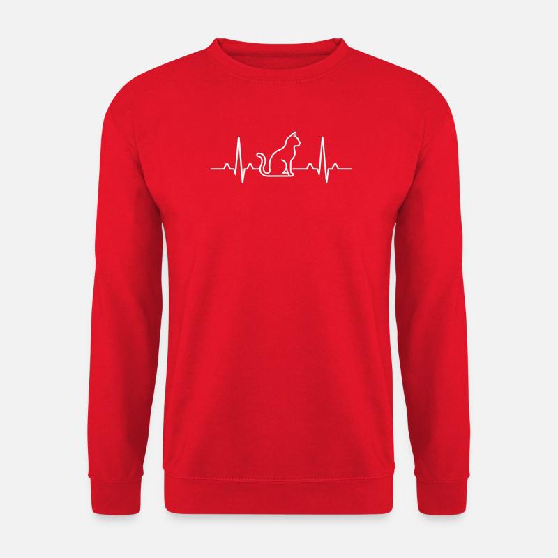 ECG de chat - Sweat-shirt Unisexe - rouge