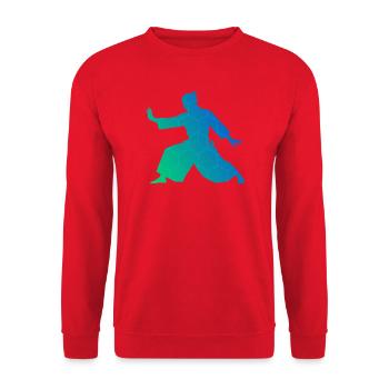 Selbstverteidigung Geschenkidee für Aikido-Prüfung - Unisex Pullover - Rot - Vorne - Alina (178cm) & Michal (187cm)
