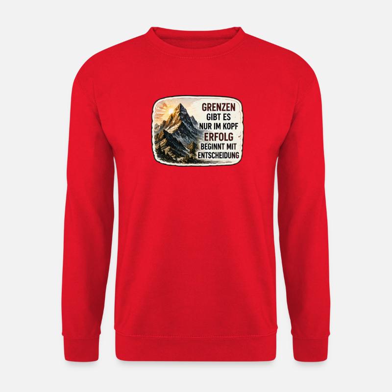 Grenzen gibt es nur im Kopf - Unisex Pullover - Rot