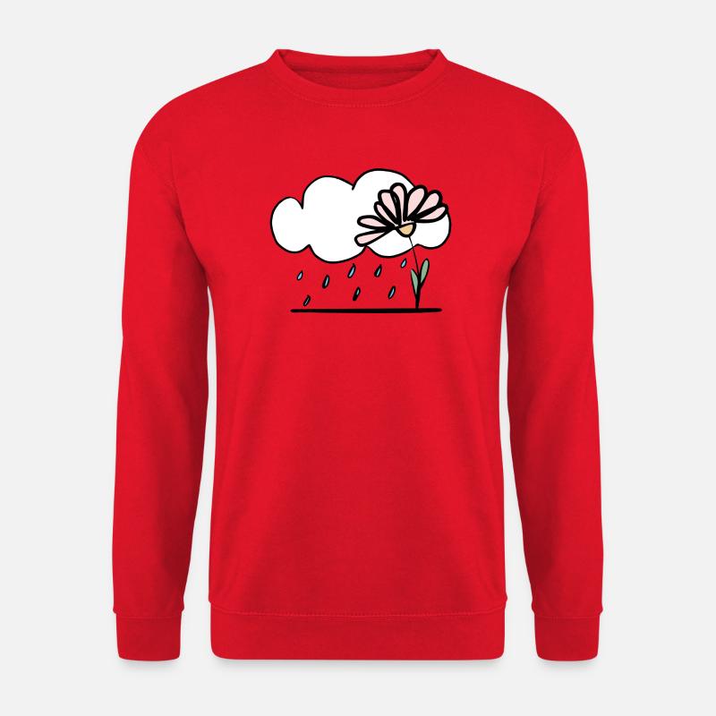 Blume im Regen - Unisex Pullover - Rot